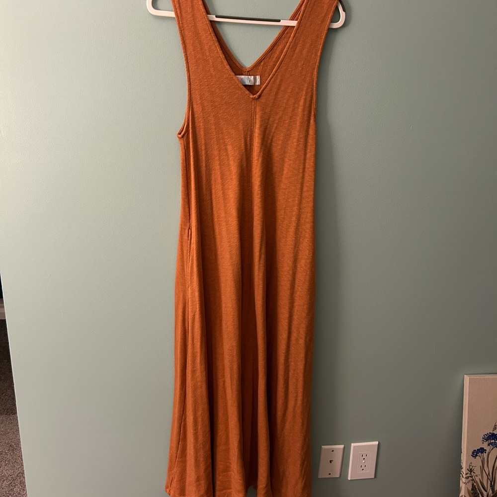 Free people Beach burnt Orange Sleeveless Midi Dress